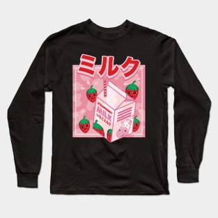 Japanese Kawaii Strawberry Milk Shake Long Sleeve T-Shirt